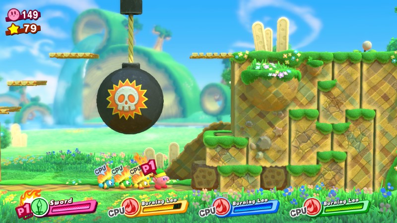 And here affecting terrain (Kirby Star Allies)